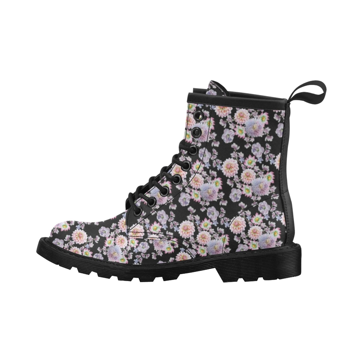 Dahlia Pattern Print Design DH012 Women's Boots