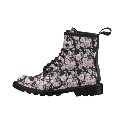 Dahlia Pattern Print Design DH012 Women's Boots
