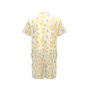 Daisy Yellow Watercolor Print Pattern Men's Romper