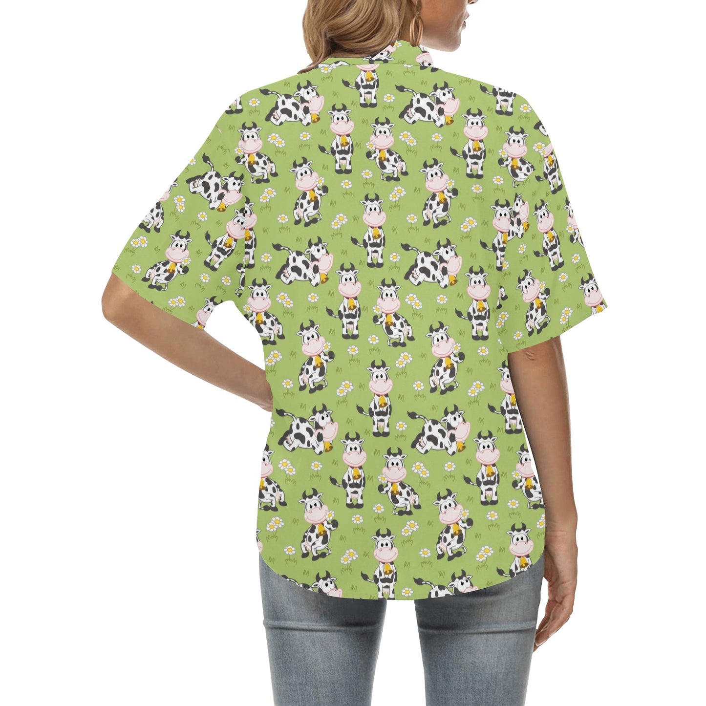 Cattle Print Design LKS401 Women's Hawaiian Shirt