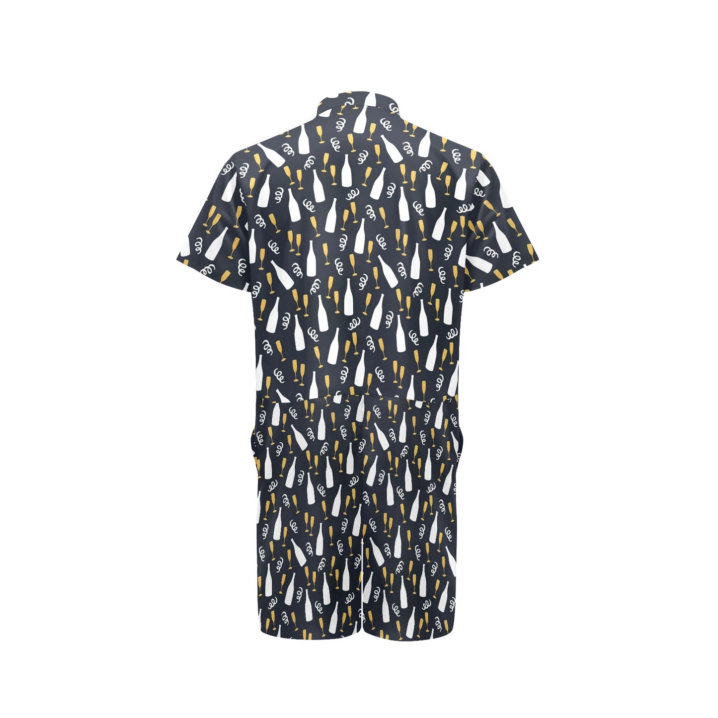 Champagne Pattern Print Design 01 Men's Romper