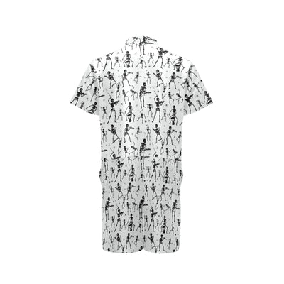 Skeleton Music Player Print Design LKS303 Men's Romper