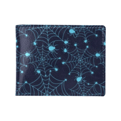 Spider Web Blue Print Design LKS304 Men's ID Card Wallet