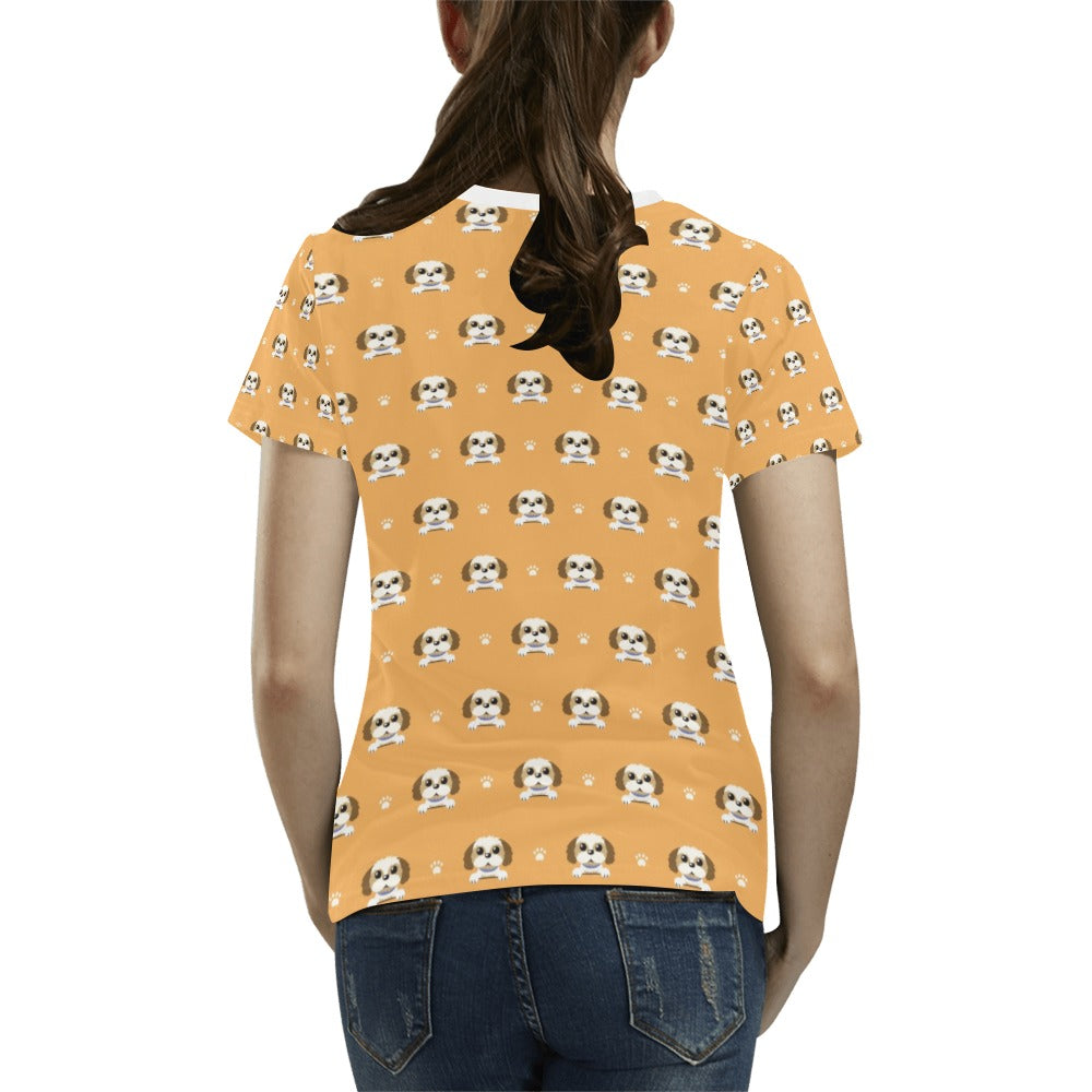 Shih Tzu Print Design LKS303 Women's  T-shirt