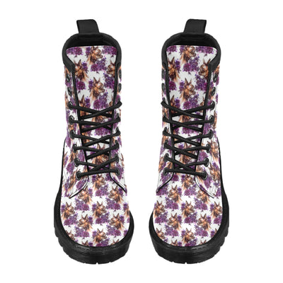 Chihuahua Purple Floral Women's Boots