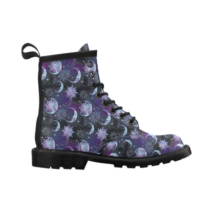 Sun Moon Print Design LKS303 Women's Boots