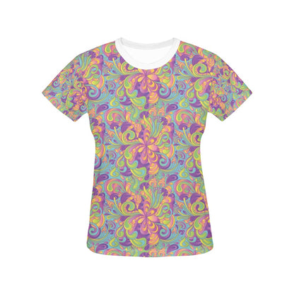 Trippy Print Design LKS306 Women's  T-shirt