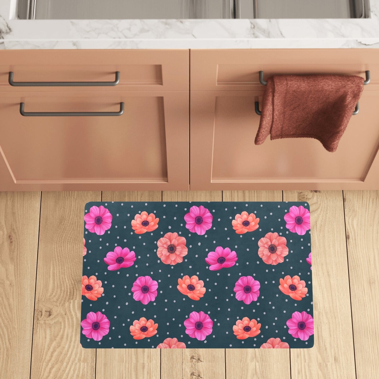 Anemone Pattern Print Design AM08 Kitchen Mat