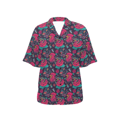 Old School Tattoo Print Women's Hawaiian Shirt