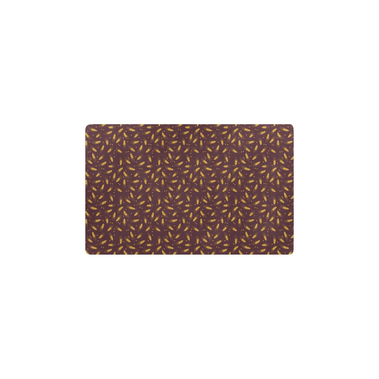 Agricultural Gold Wheat Print Pattern Kitchen Mat