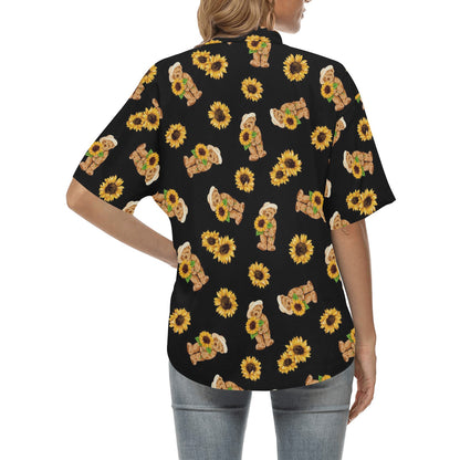 Sunflower Pattern Print Design SF016 Women's Hawaiian Shirt