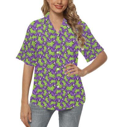 Zombie Foot Design Pattern Print Women's Hawaiian Shirt