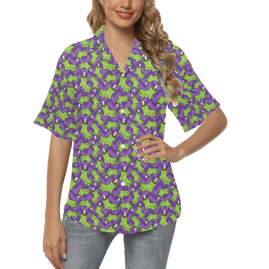 Zombie Foot Design Pattern Print Women's Hawaiian Shirt