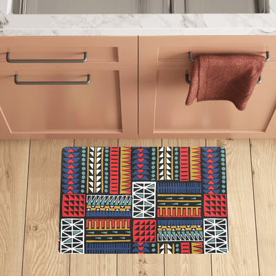 Kente Pattern Print Design 02 Kitchen Mat