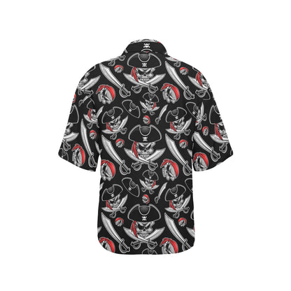 Pirate Pattern Print Design A05 Women's Hawaiian Shirt