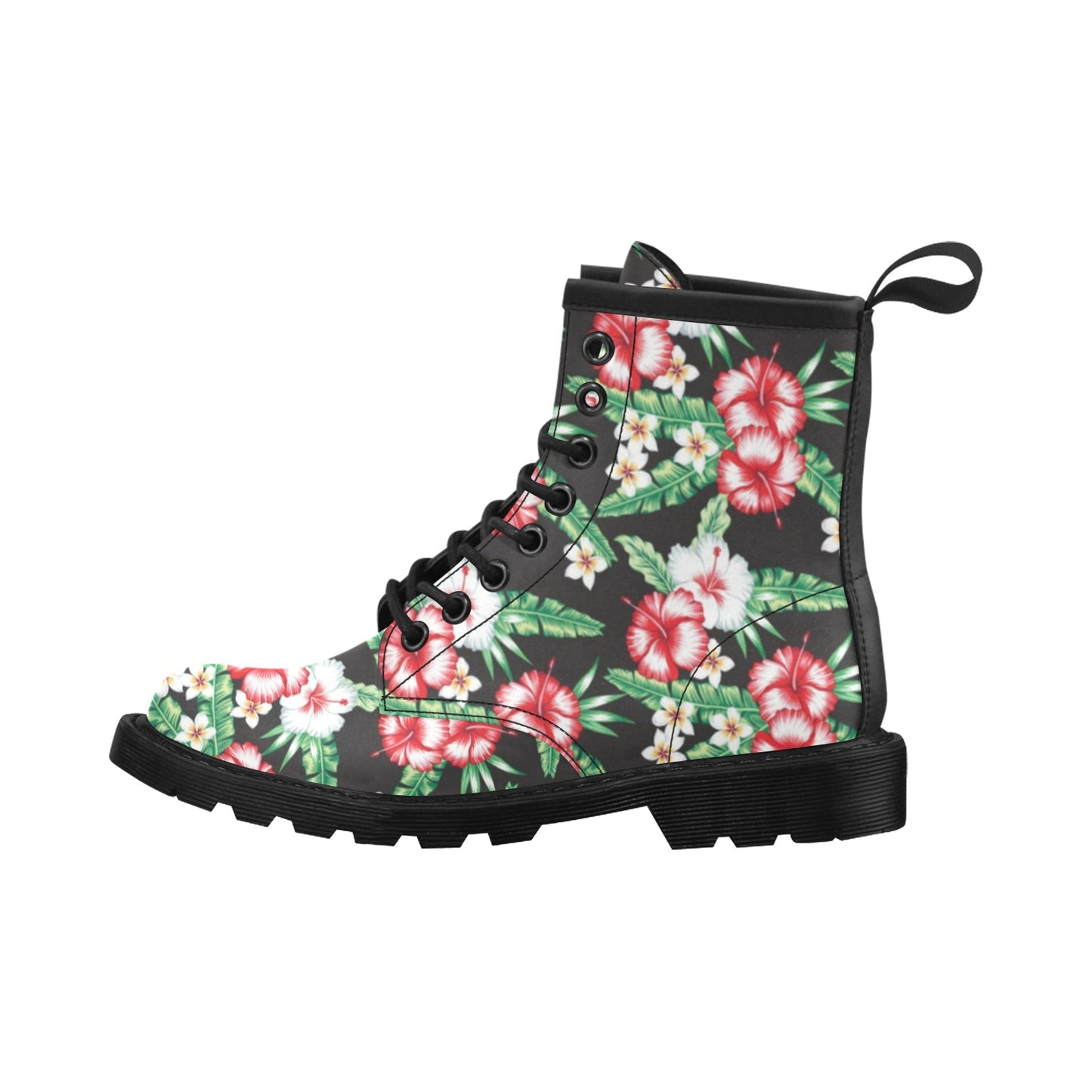 Hawaiian flower tropical leaves Women's Boots