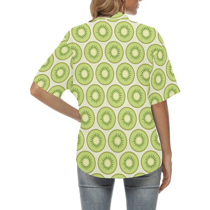 Kiwi Pattern Print Design KW02 Women's Hawaiian Shirt