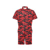 Camo Red Pattern Print Design 03 Men's Romper