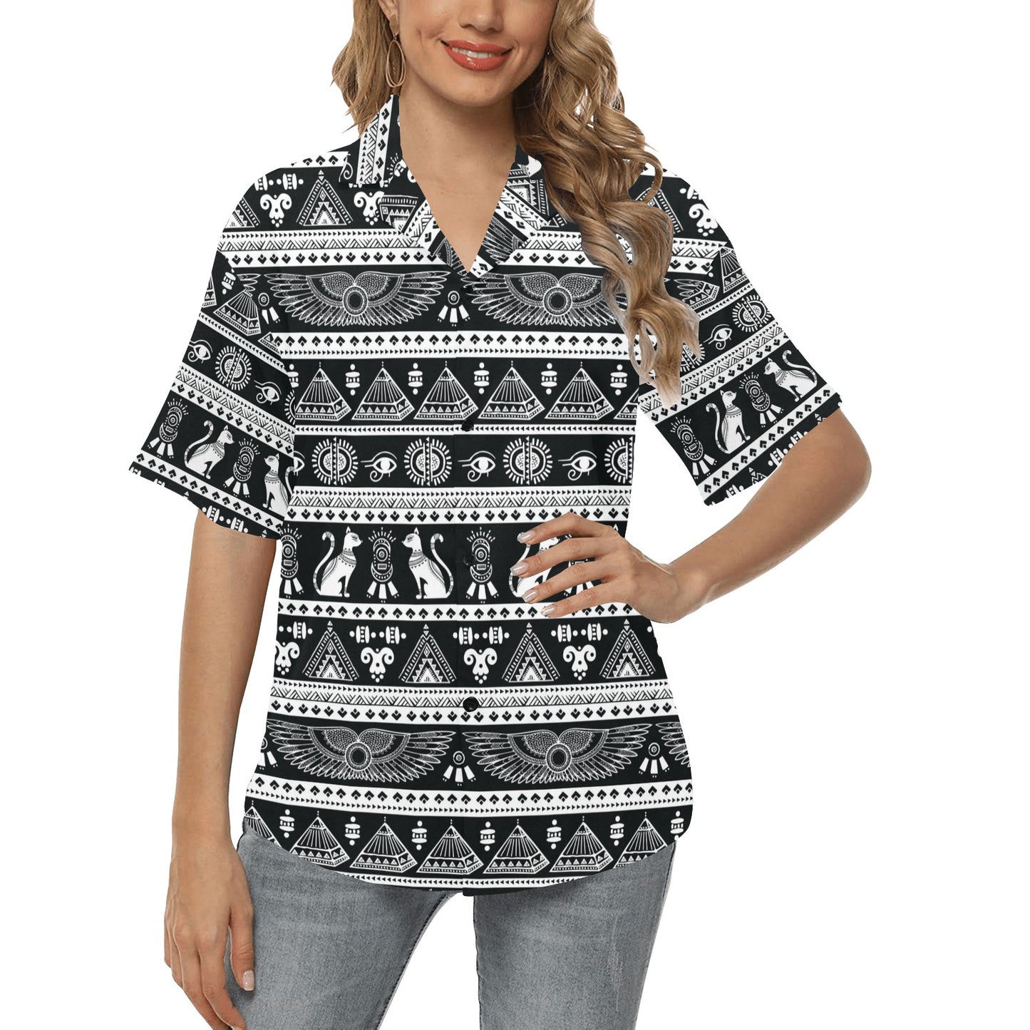 Tribal Pattern Print Design LKS305 Women's Hawaiian Shirt