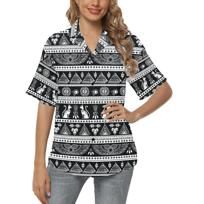 Tribal Pattern Print Design LKS305 Women's Hawaiian Shirt