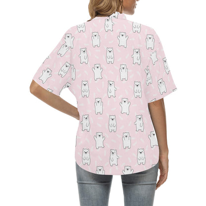 Polar Bear Pattern Print Design PB09 Women's Hawaiian Shirt