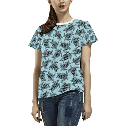 Sea Turtle Print Design LKS3010 Women's  T-shirt