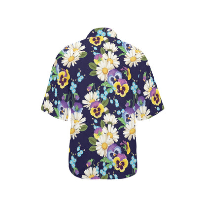 Pansy Pattern Print Design PS03 Women's Hawaiian Shirt