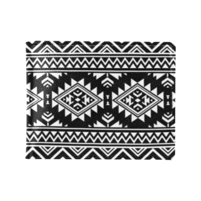 Aztec Black White Print Pattern Men's ID Card Wallet