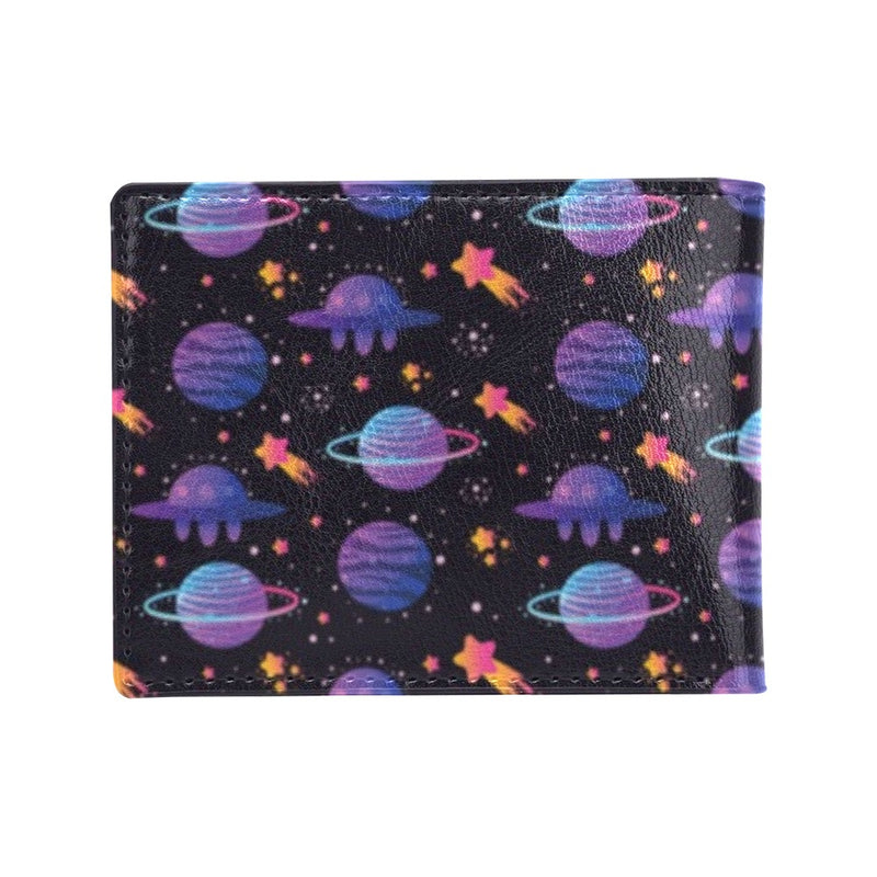 UFO Star Galaxy Print Design LKS308 Men's ID Card Wallet