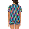 Surfboard Colorful Print Design LKS302 Women's Short Pajama Set