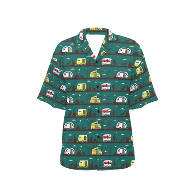 Camper Pattern Print Design 05 Women's Hawaiian Shirt
