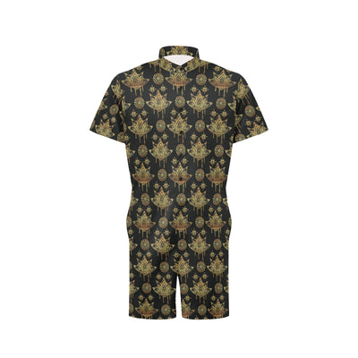 lotus Boho Pattern Print Design LO03 Men's Romper