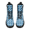 Hibiscus Blue Flower Hawaiian Print Women's Boots