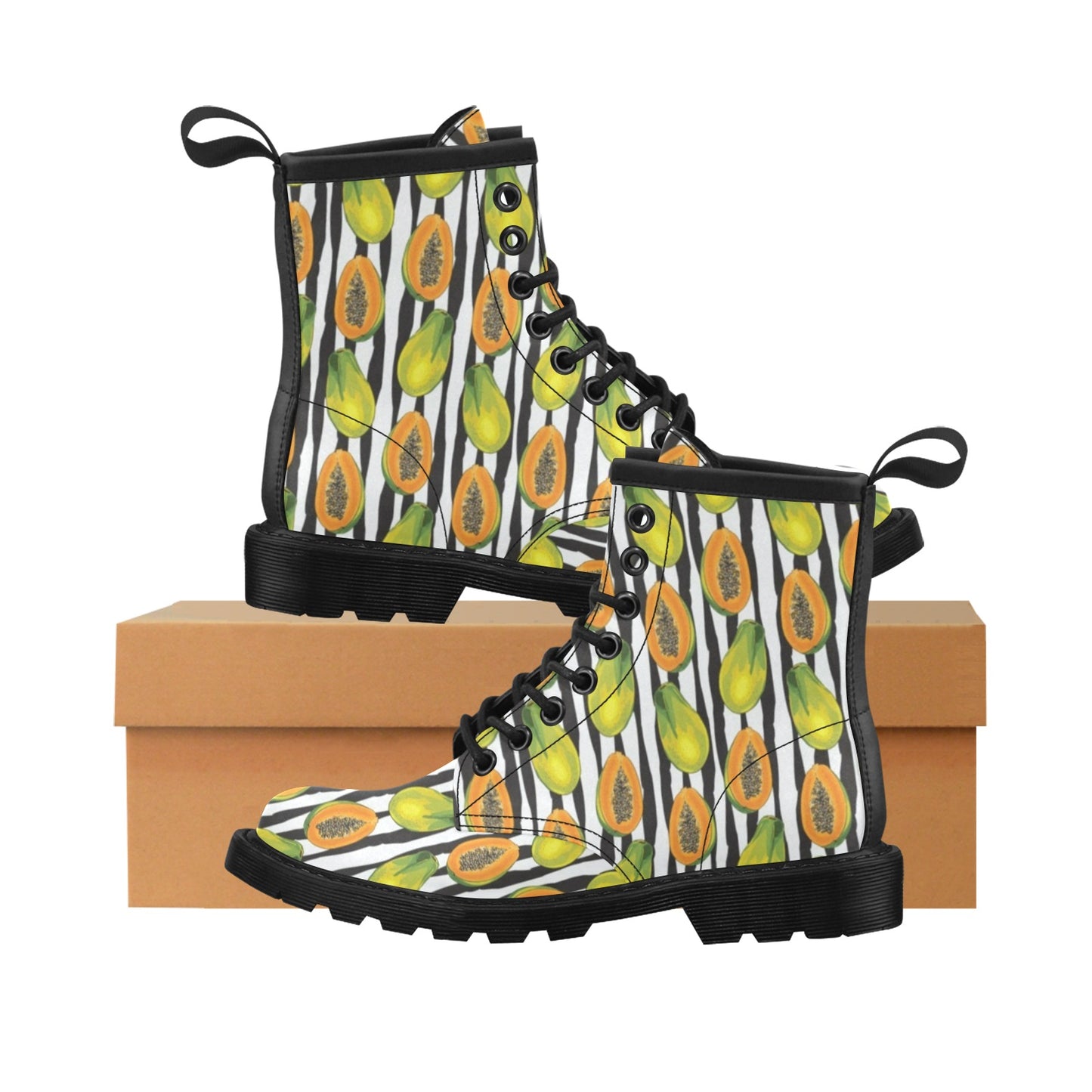 Papaya Pattern Print Design PP01 Women's Boots