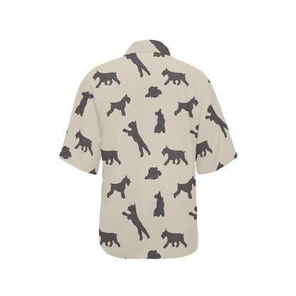 Schnauzers Pattern Print Design A06 Women's Hawaiian Shirt