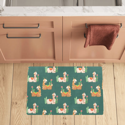 Llama Cactus Pattern Print Design 07 Kitchen Mat