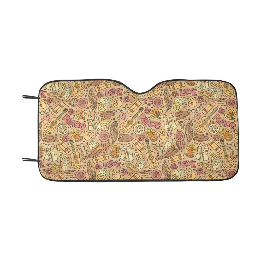 Hippie Print Design LKS305 Car front Windshield Sun Shade
