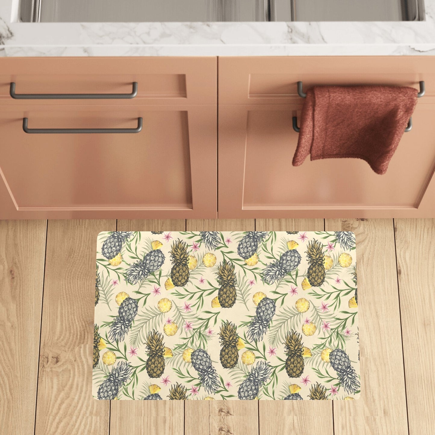 Pineapple Pattern Print Design PP012 Kitchen Mat