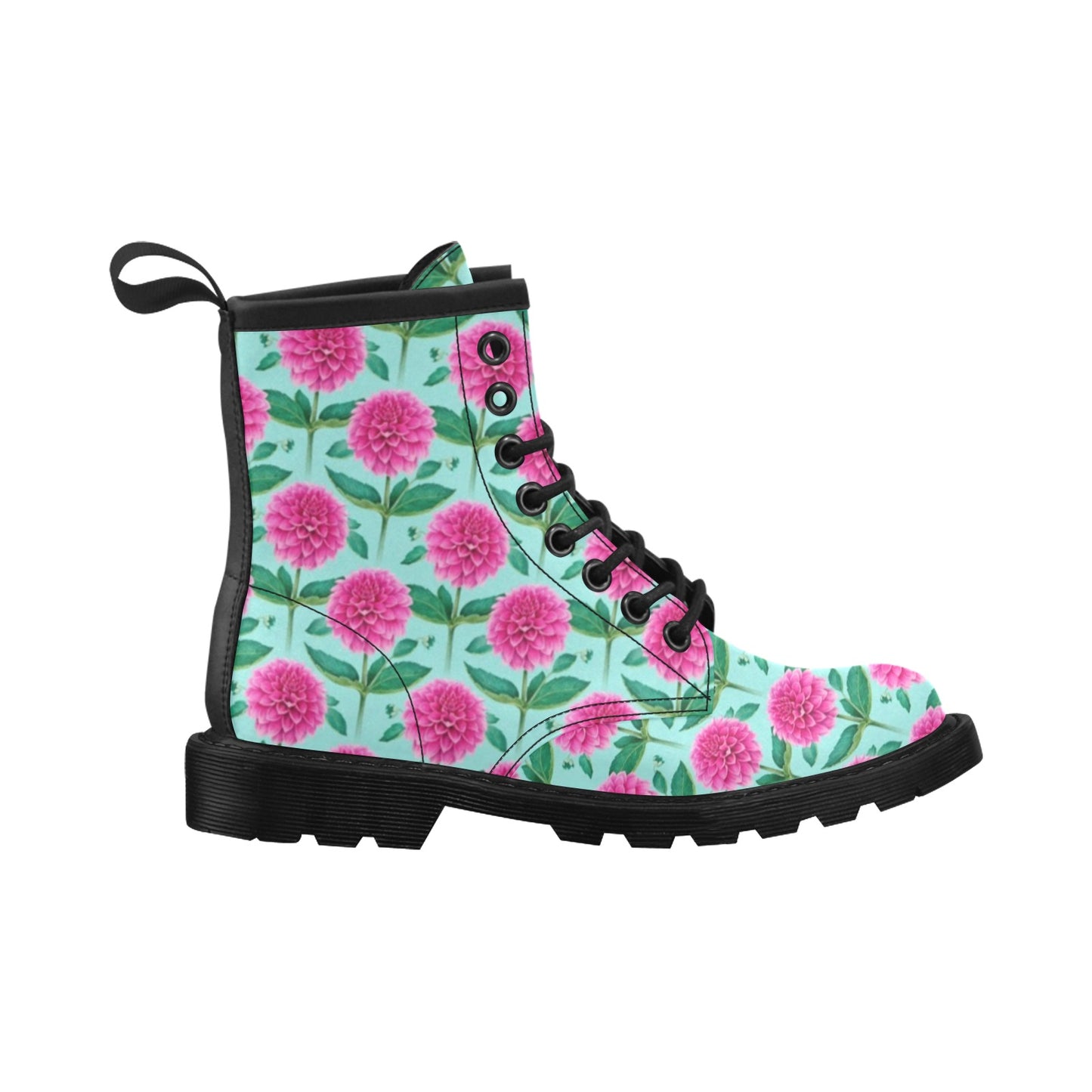 Dahlia Pattern Print Design DH08 Women's Boots