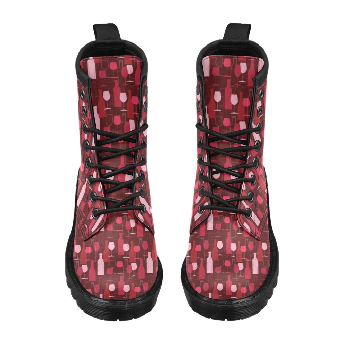 Wine Print Design LKS304 Women's Boots