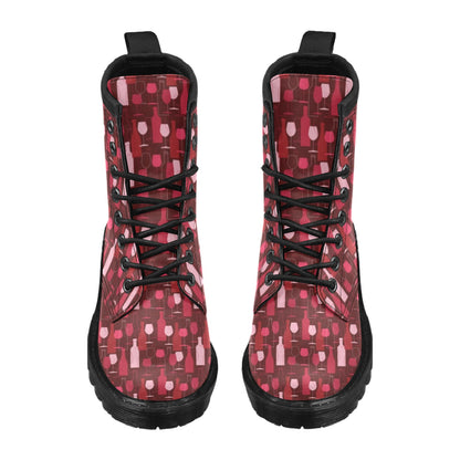 Wine Print Design LKS304 Women's Boots