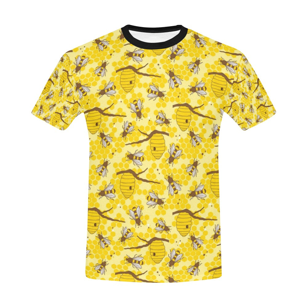 Bee With Honeycomb Print Design LKS302 Men's All Over Print T-shirt