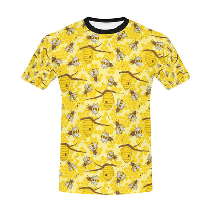 Bee With Honeycomb Print Design LKS302 Men's All Over Print T-shirt