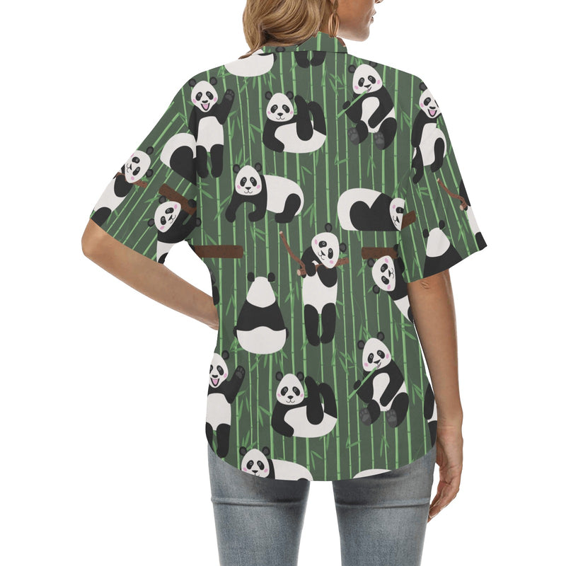 Panda Pattern Print Design A04 Women's Hawaiian Shirt