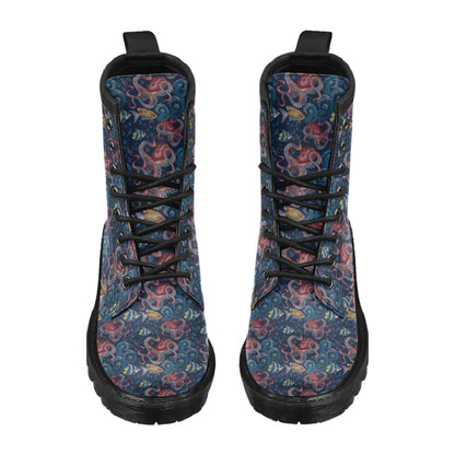 Octopus Deep Sea Print Themed Women's Boots