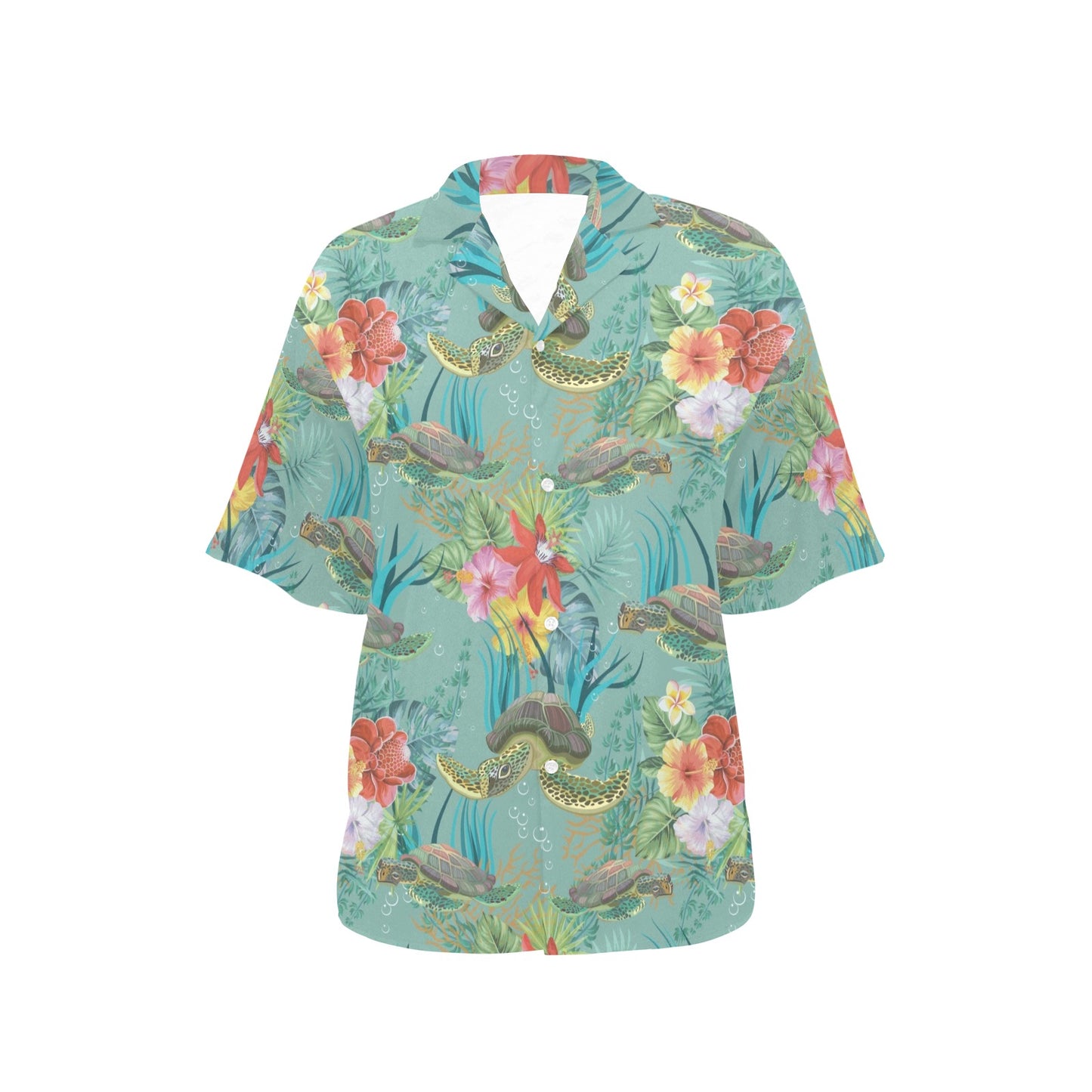Sea Turtle Pattern Print Design T012 Women's Hawaiian Shirt