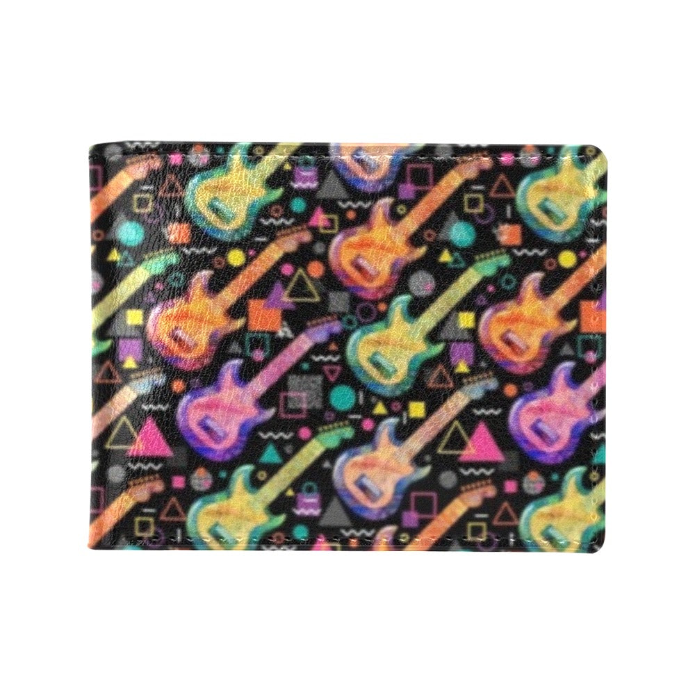 Electric Guitar Print Design LKS403 Men's ID Card Wallet
