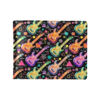 Electric Guitar Print Design LKS403 Men's ID Card Wallet