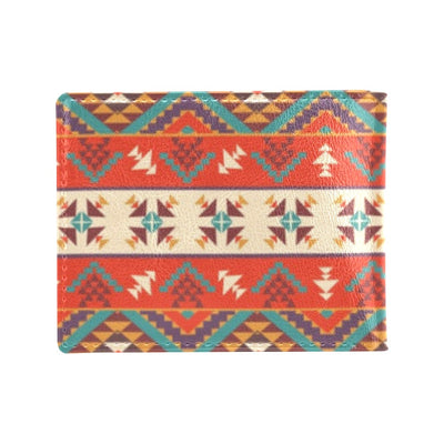 Aztec Red Print Pattern Men's ID Card Wallet