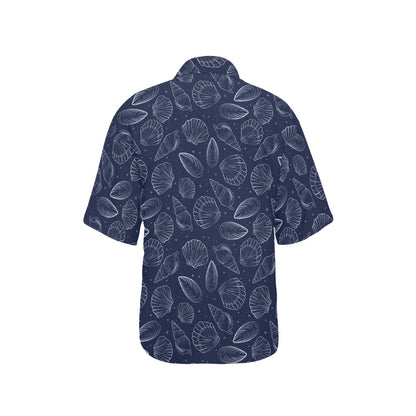 Seashell Print Design LKS3011 Women's Hawaiian Shirt